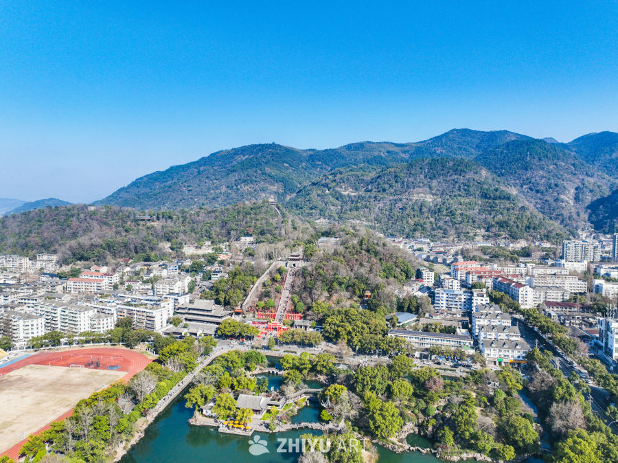 航拍浙江临海台州府城城区风光 45