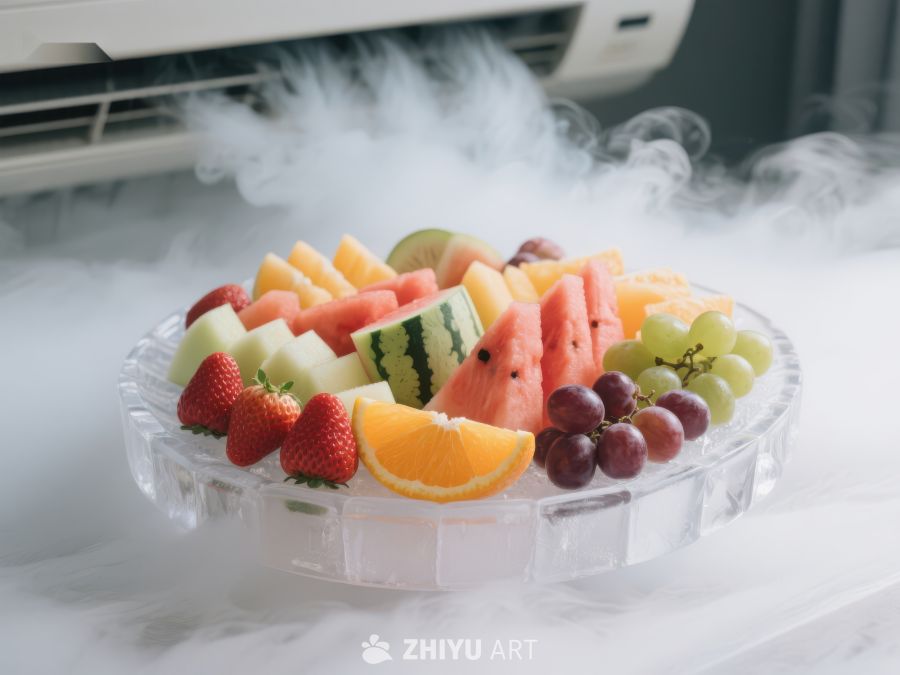 干冰环绕的水果拼盘 266