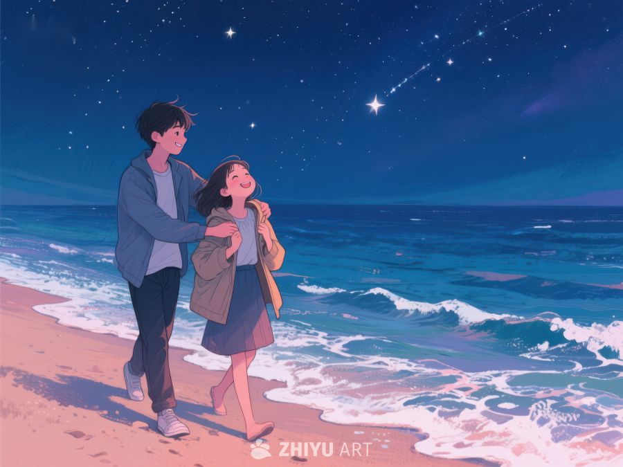 夜空下的海边漫步 1041
