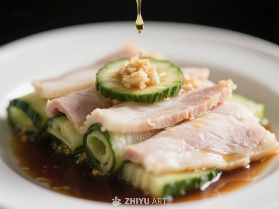 酱汁淋肉片配黄瓜 377