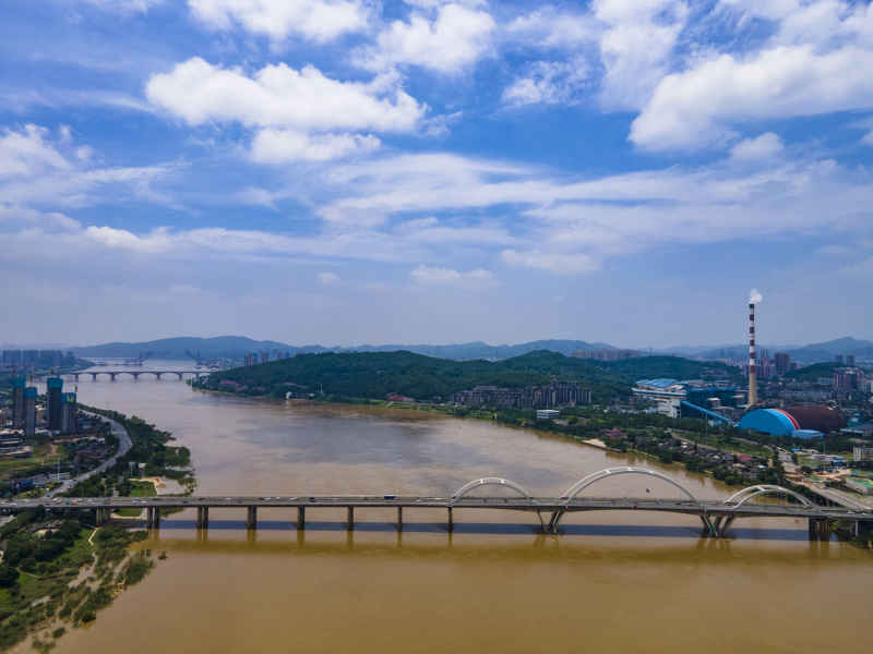 湖南株洲城市风光航拍