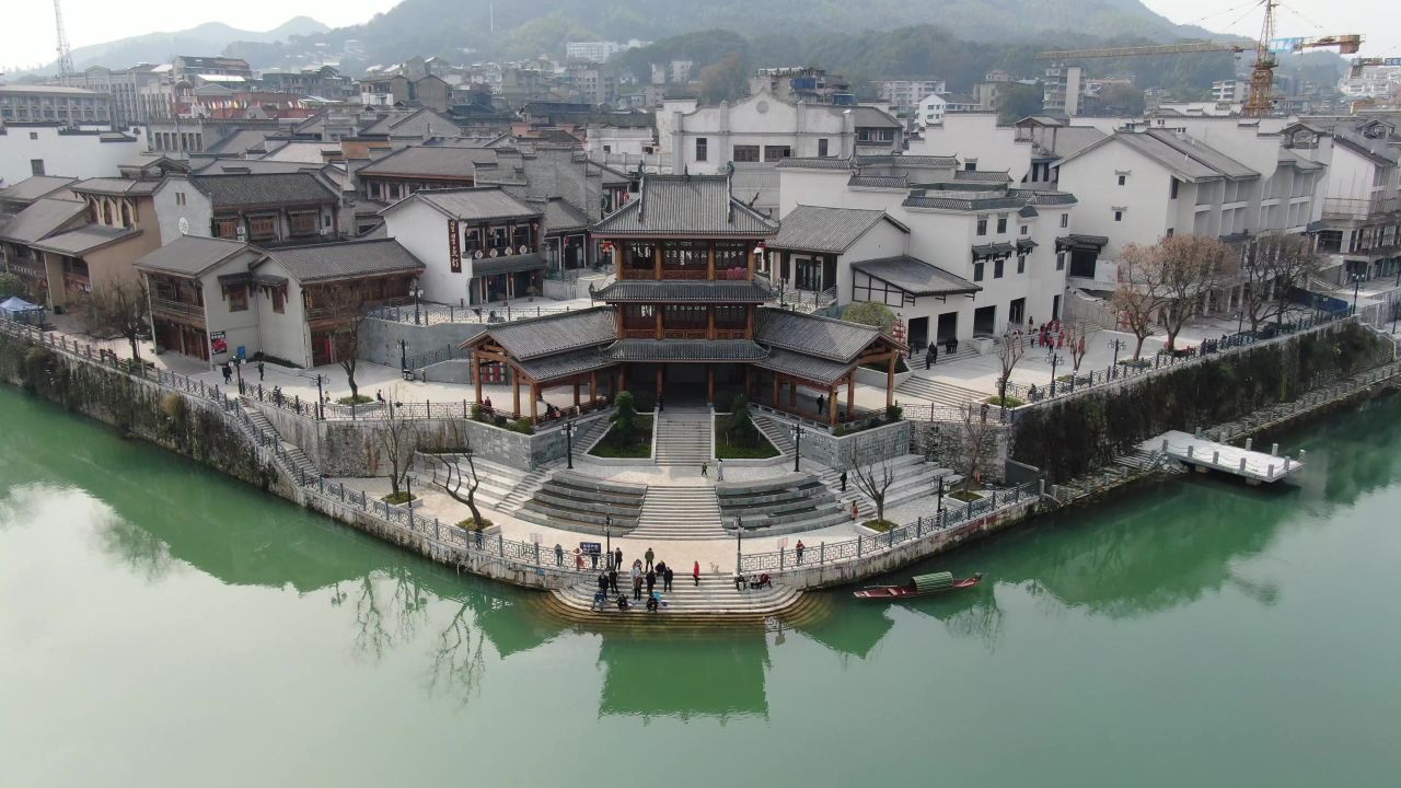 湖南洪江古商城航拍 