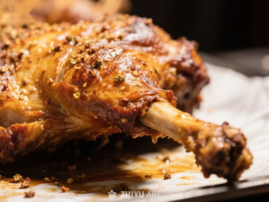 香辣烤鸡腿，色泽诱人