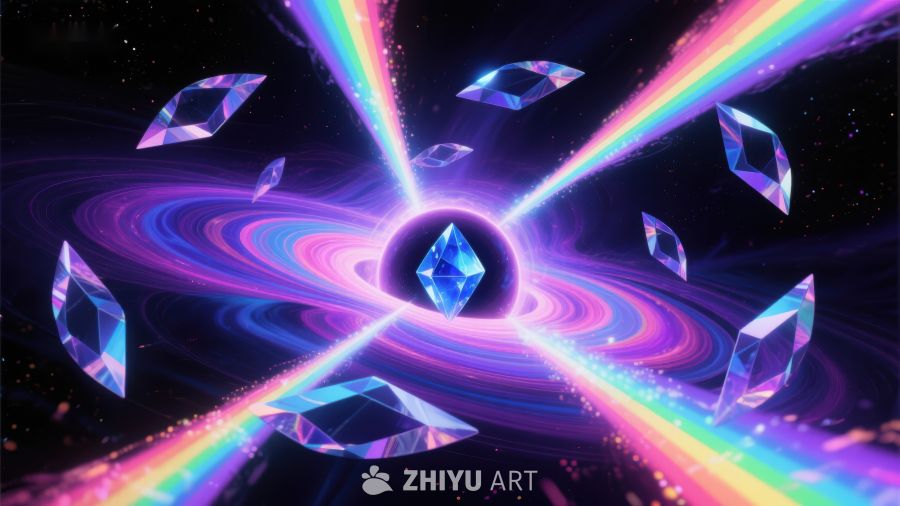 彩虹光芒与晶体的奇幻宇宙 18