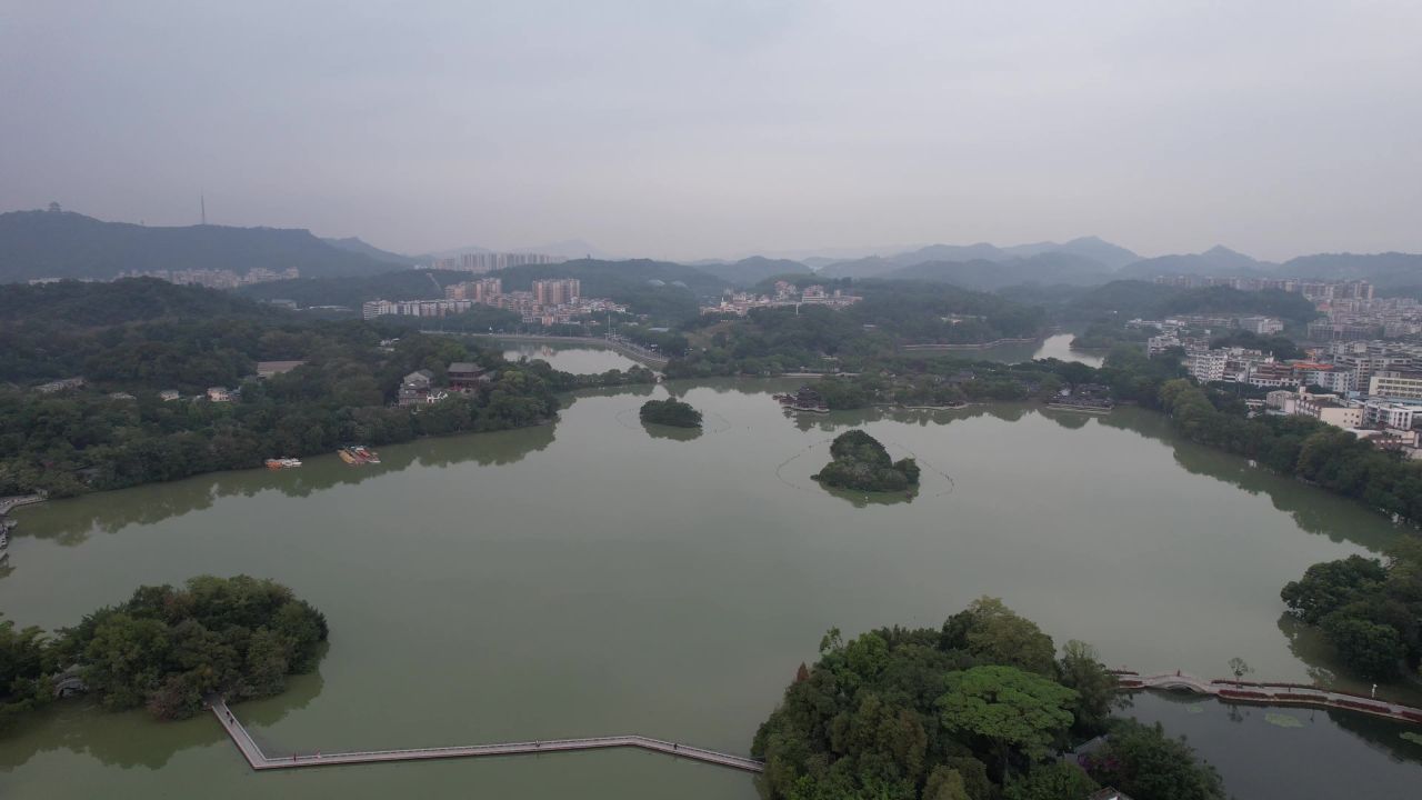广东惠州西湖景区风景航拍 