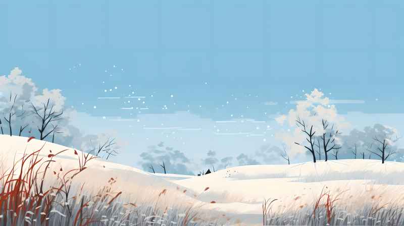 冬季唯美创意背景插画图 100