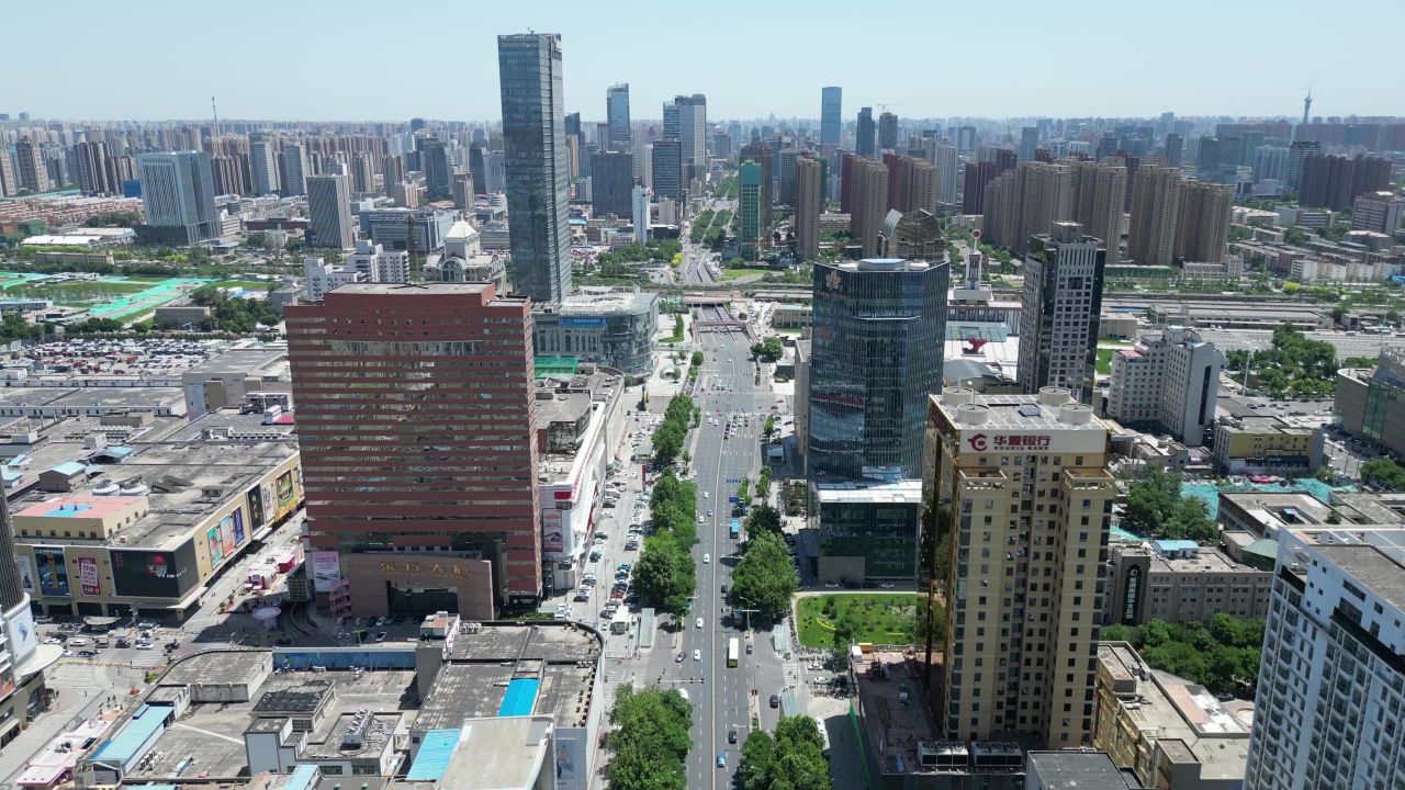  航拍河北石家庄城市建设