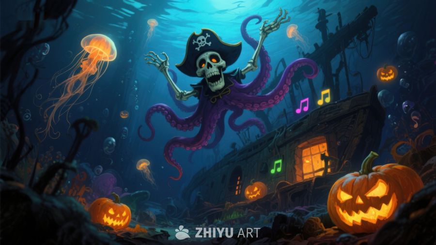 海底万圣节：骷髅章鱼的狂欢