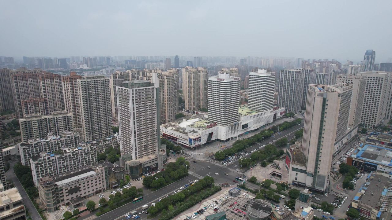 安徽蚌埠城市风光航拍 