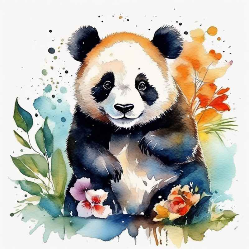 可爱熊猫插画简约风格 11