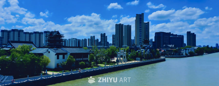 京杭大运河之畔的常州城市