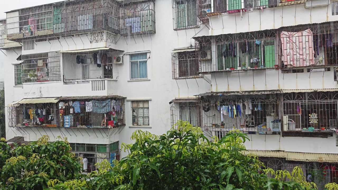 4K大雨中的小区3