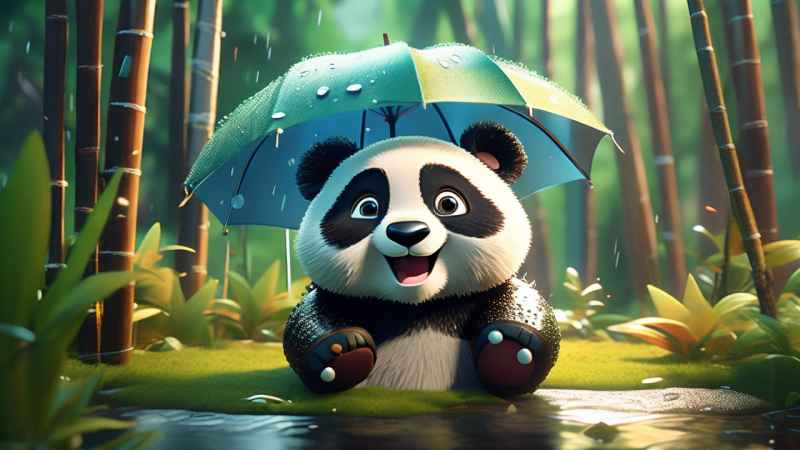 竹林背景雨林熊猫 15