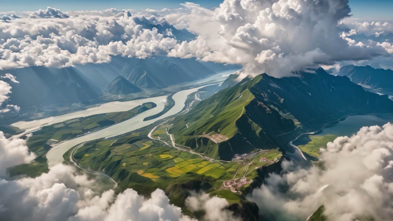 长江三峡日出日落云海航拍延时 33