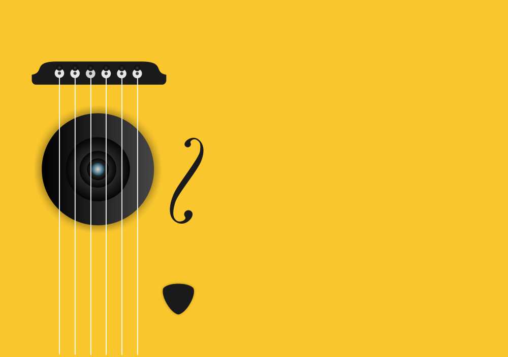 音乐吉他仪器声黄色字符串黄色的音乐黄色的吉他