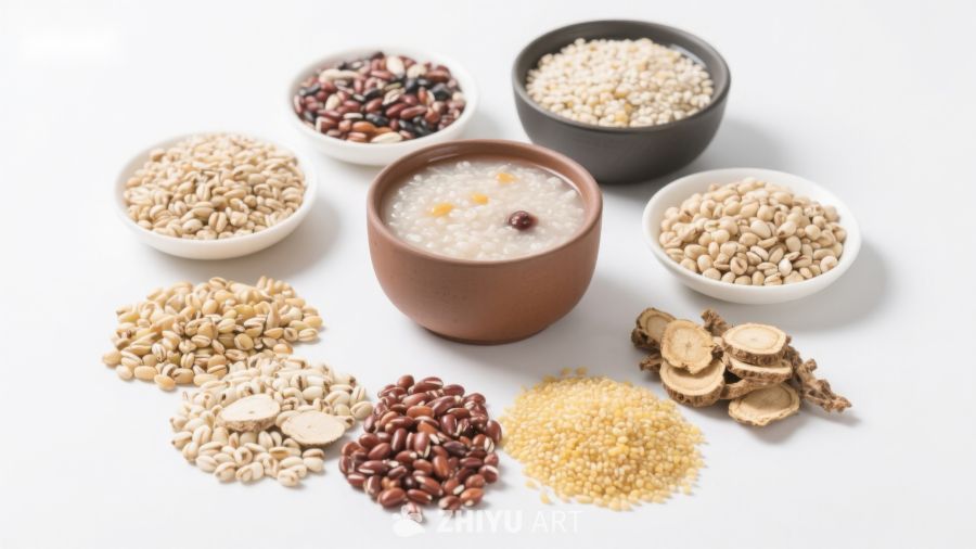 五谷杂粮与粥品展示