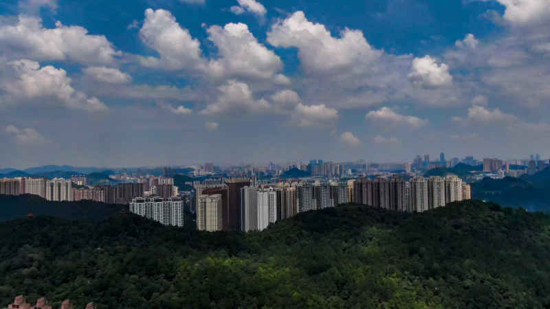 贵州贵阳城市风光航拍图 
