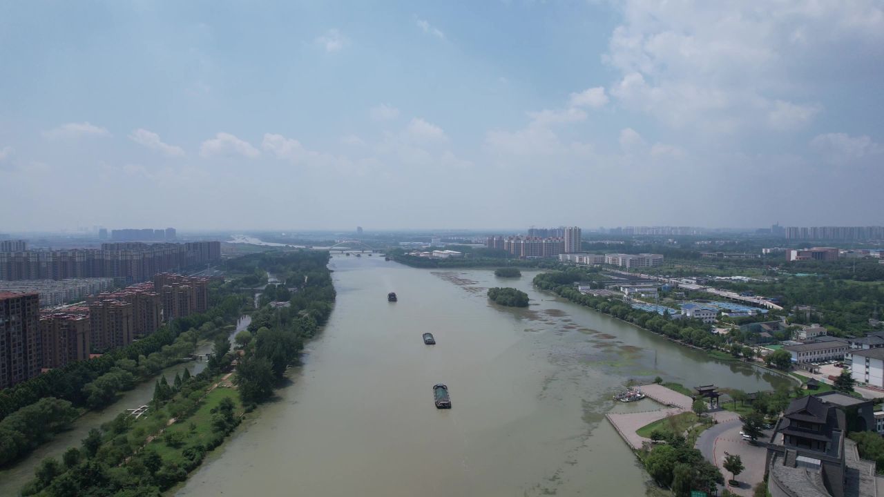 江苏宿迁城市风光地标建筑航拍 