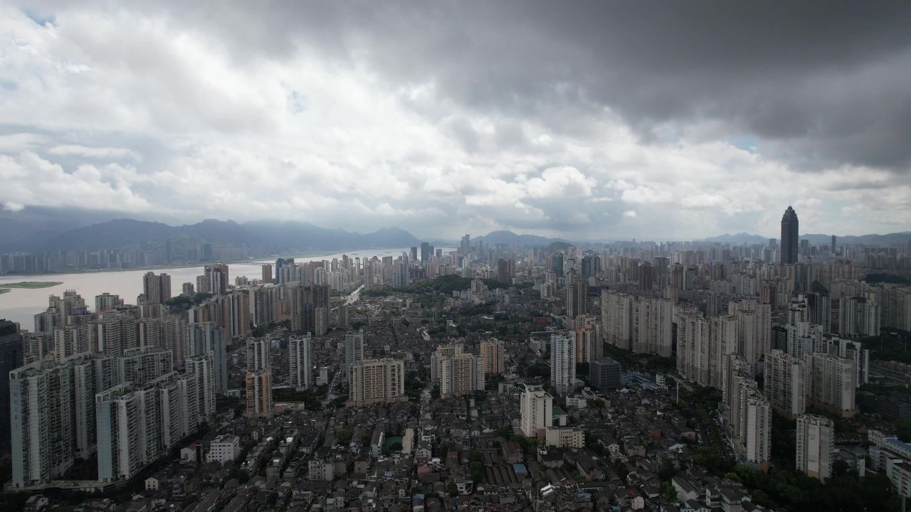 浙江温州城市建设航拍 