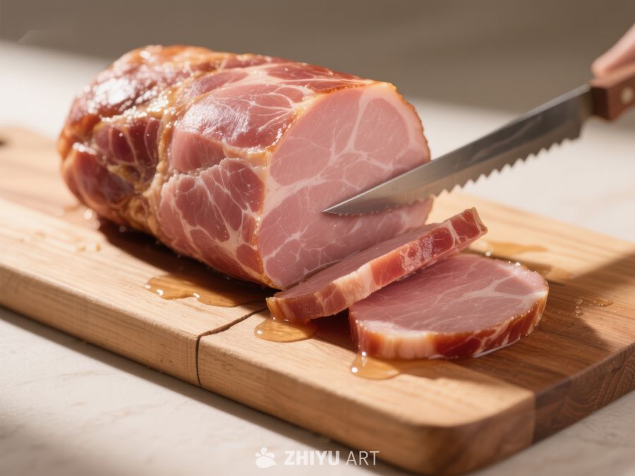 切片火腿，木板上的美食 849