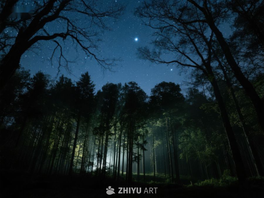 夜幕森林，星光点点 468