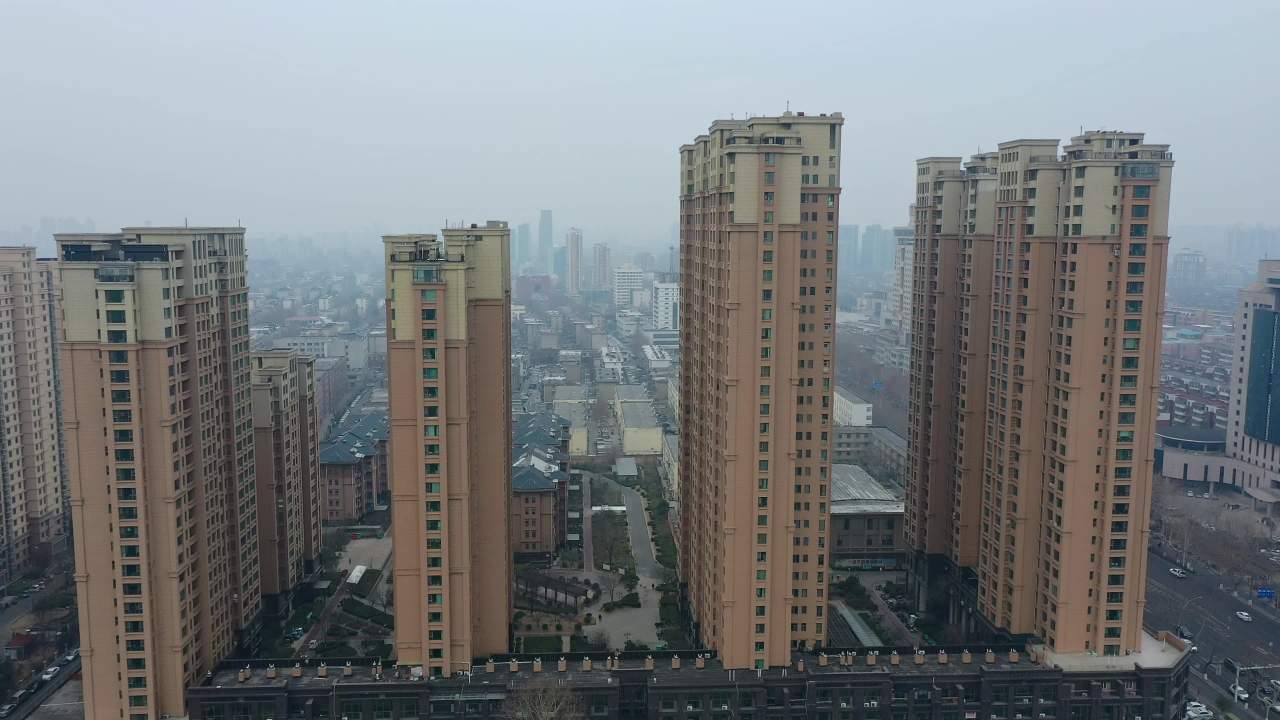 航拍山东淄博城市风景 2