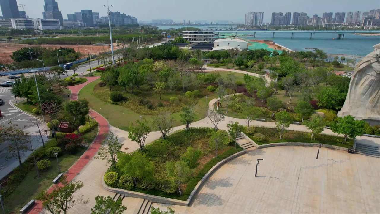 航拍厦门陈化成主题公园
