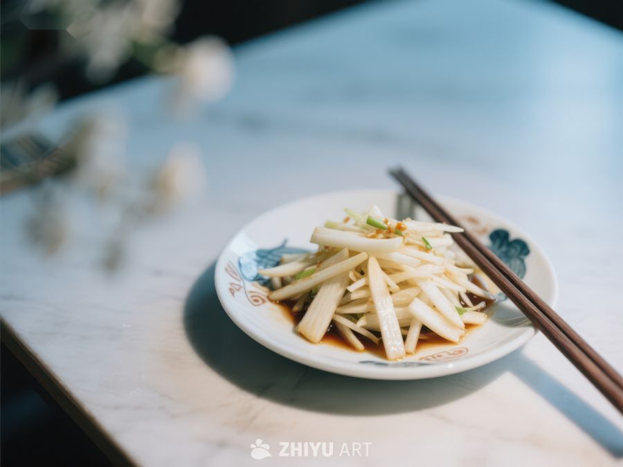 清新竹笋配酱油，筷子点缀美食 1265