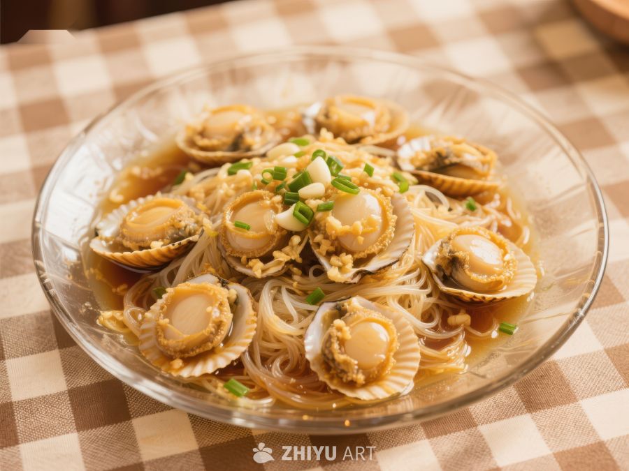 扇贝粉丝蒸菜，美味海鲜佳肴 870