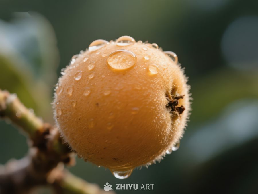 雨滴点缀的枇杷果实 753