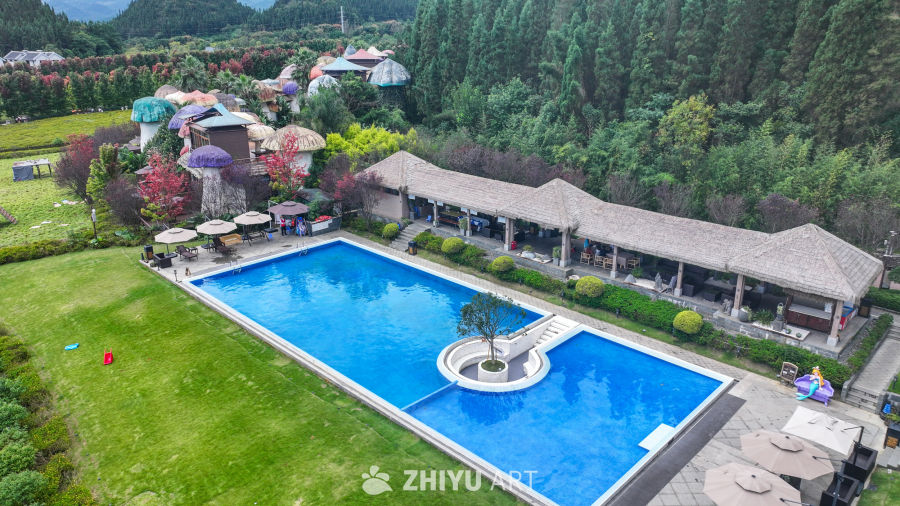 航拍精品民宿 特色蘑菇酒店 4