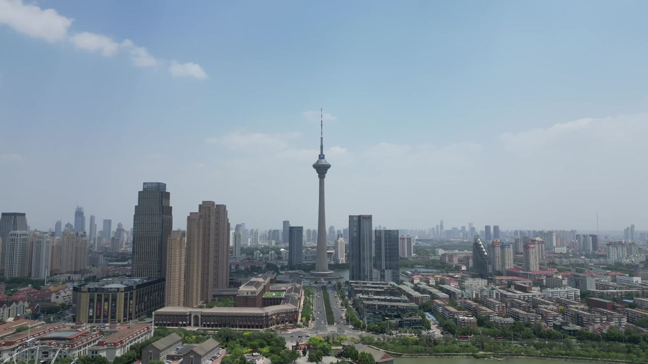 航拍天津电视塔