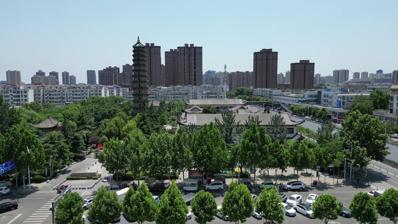 航拍许昌文峰塔