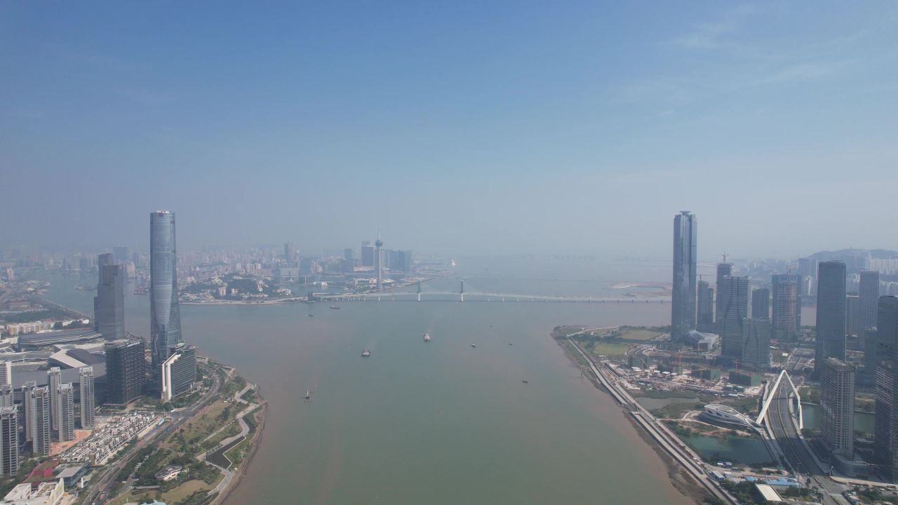  珠海澳门城市风光航拍 