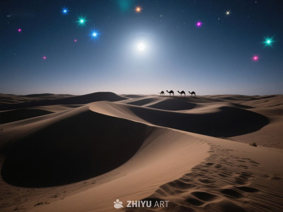 星空下的沙漠驼队 212