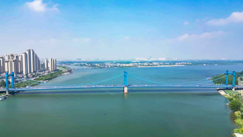 湖北襄阳城市风光航拍摄影图