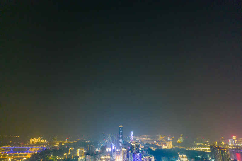 柳州夜景灯光柳江航拍摄影图