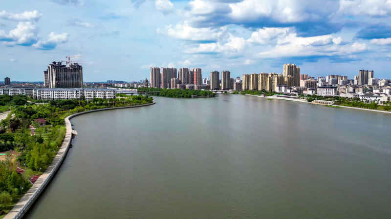 江西抚州城市风光航拍图 