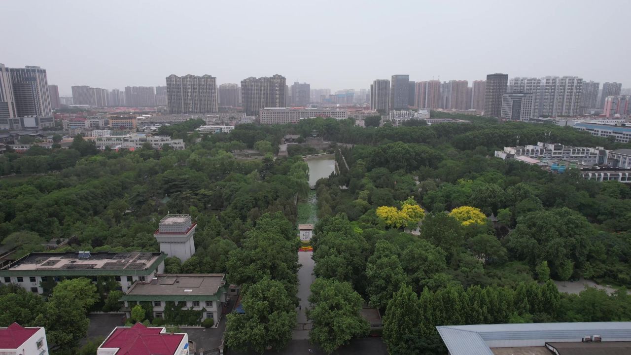 河北邯郸丛台公园航拍