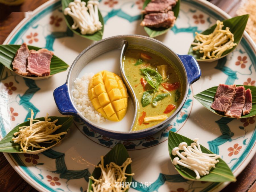 泰式绿咖喱配芒果糯米饭 683