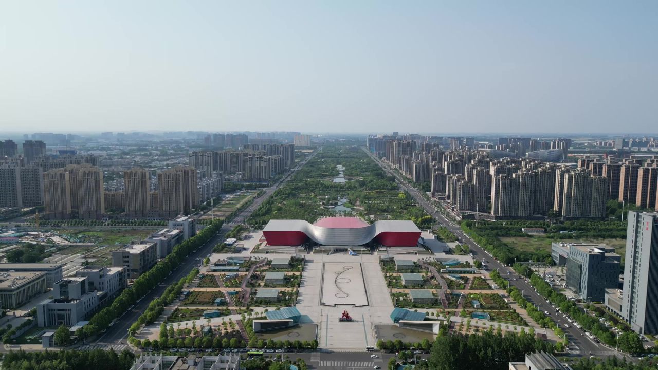 河南许昌城市风光地标建筑航拍 