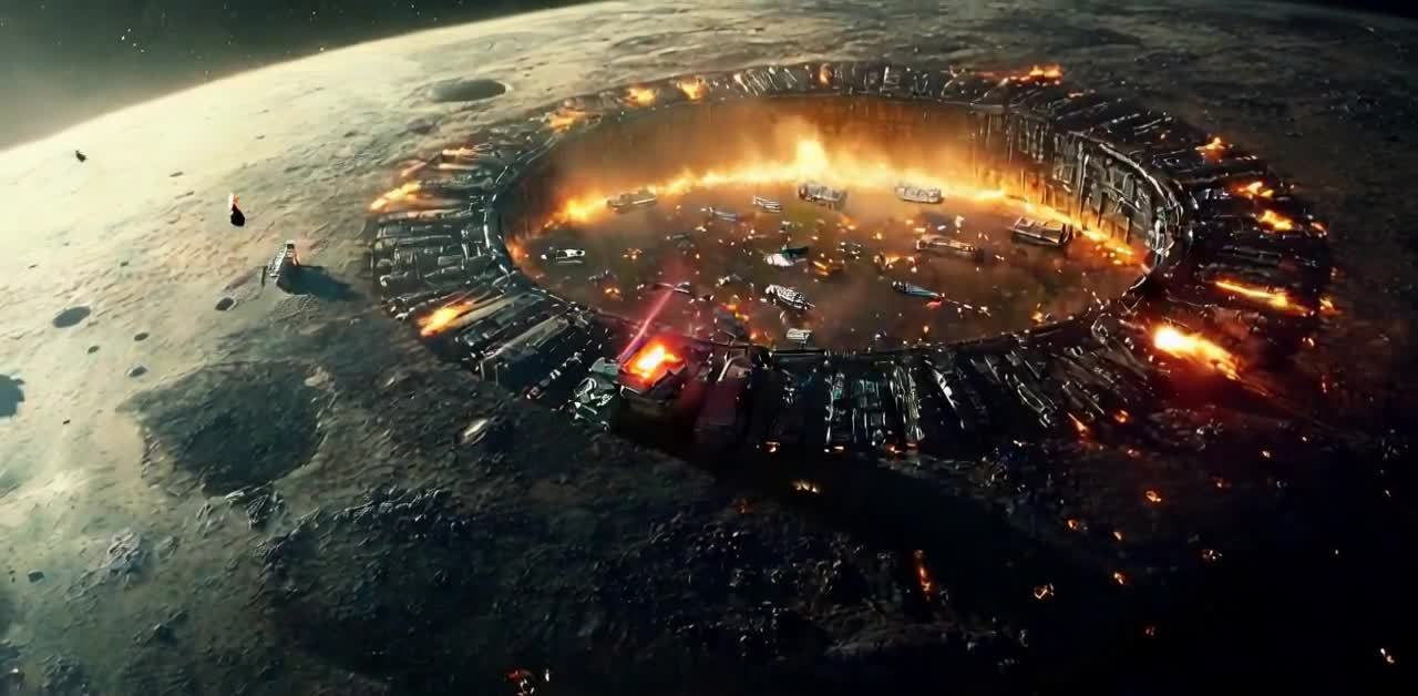 星球环形山爆发烈焰，飞船出逃，战争一触即发