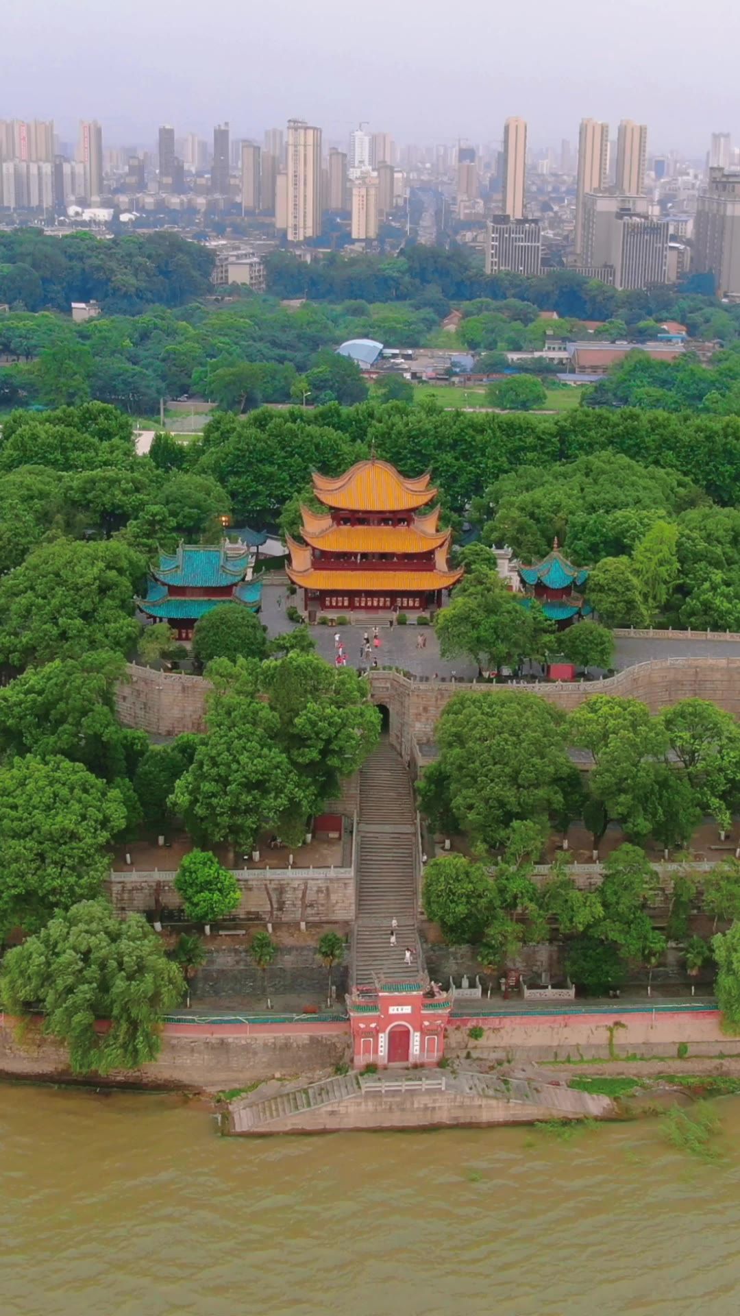 湖南岳阳洞庭湖竖屏航拍