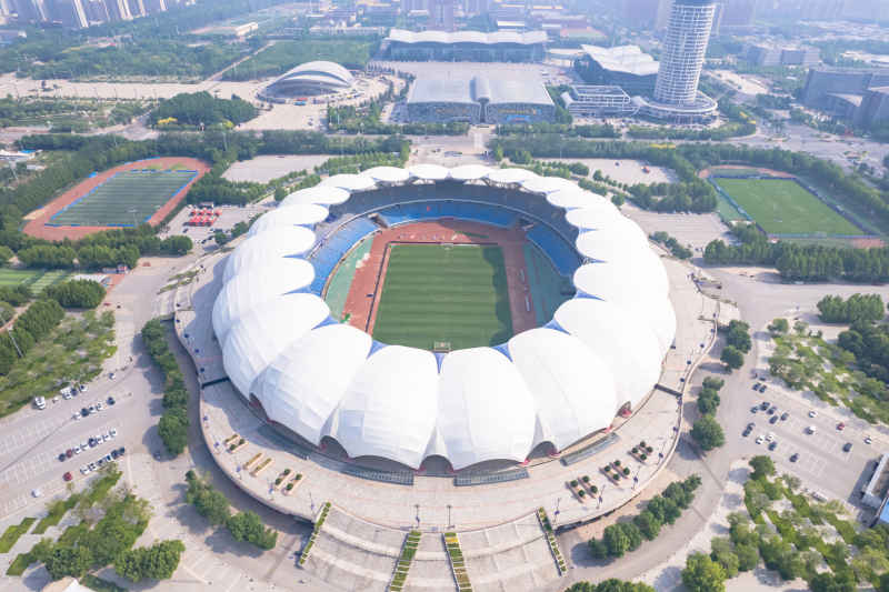 河北沧州城市风光地标建筑航拍图 