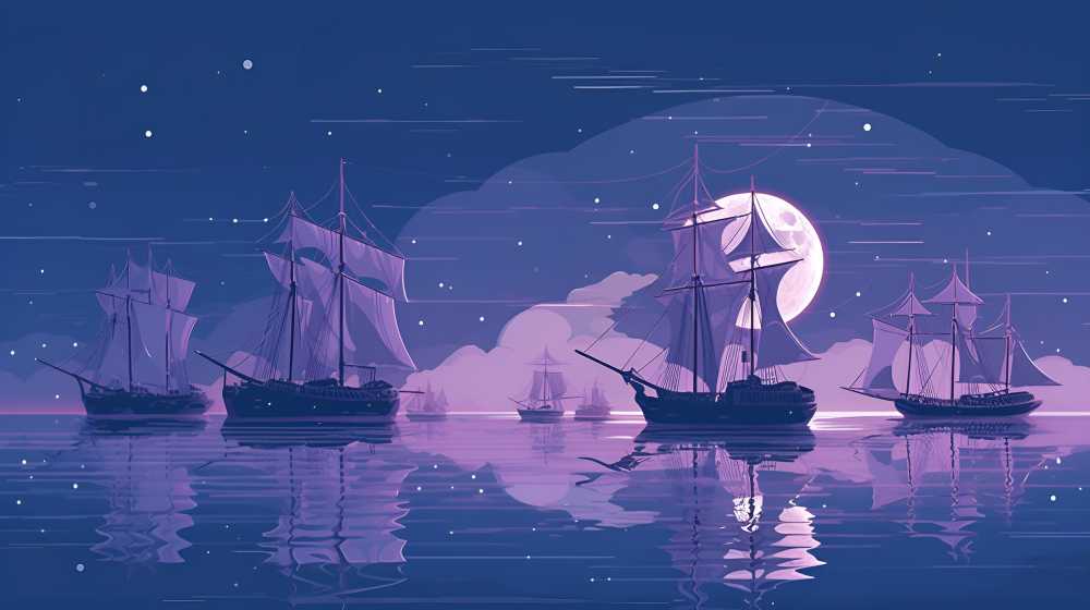紫色夜景唯美月亮