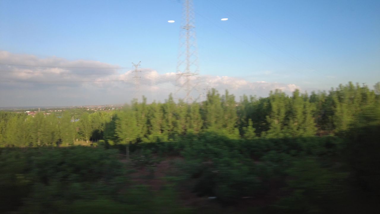 沿途火车窗外风景旅途风光实拍  