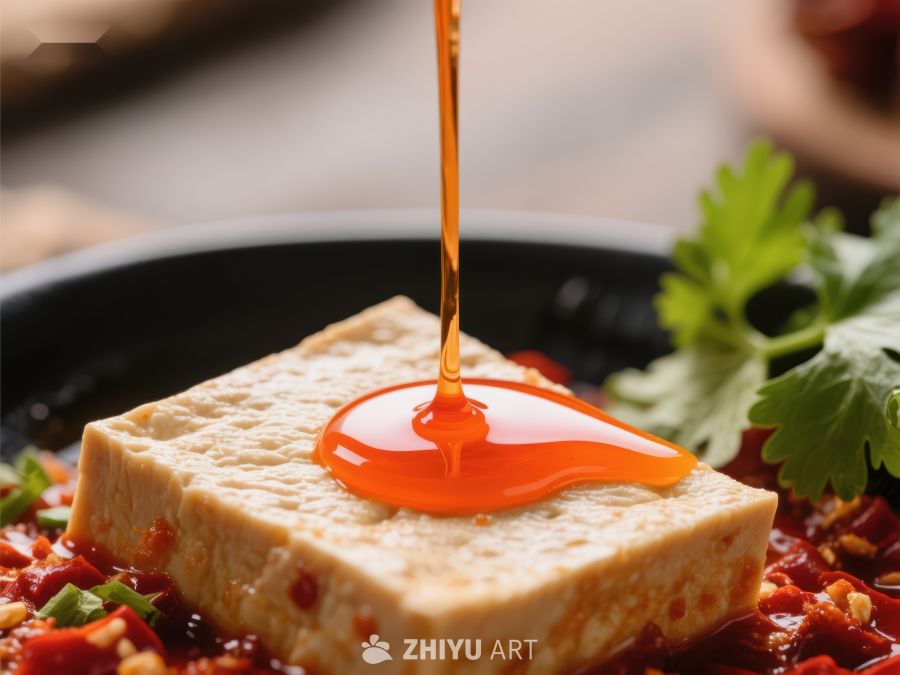 热辣酱汁浇灌豆腐美食 478