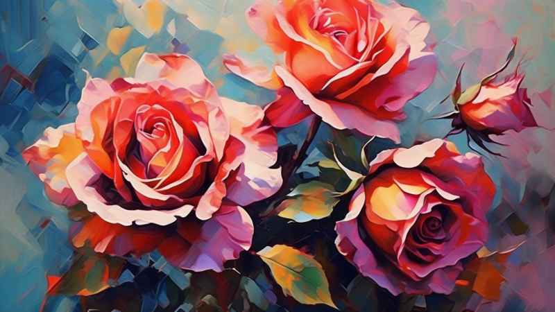 抽象花卉玫瑰插画 27
