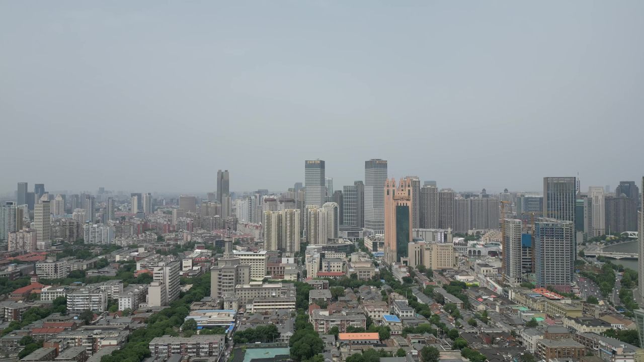  航拍天津金街商业街