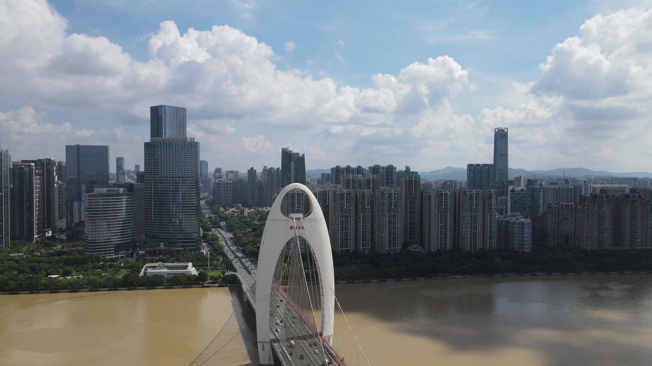 广州猎德大桥航拍